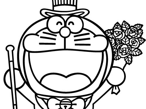 Doraemon regala flores
