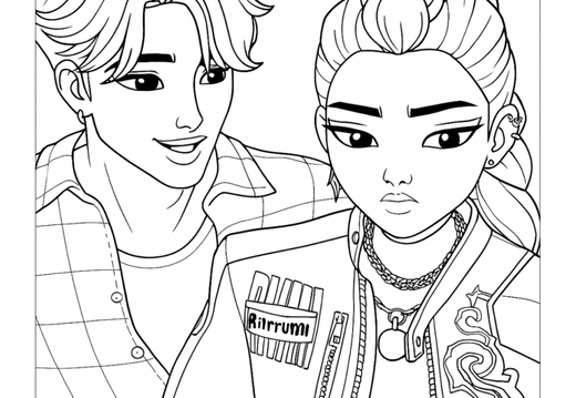 Guerreras KPop Demon Hunters para colorear