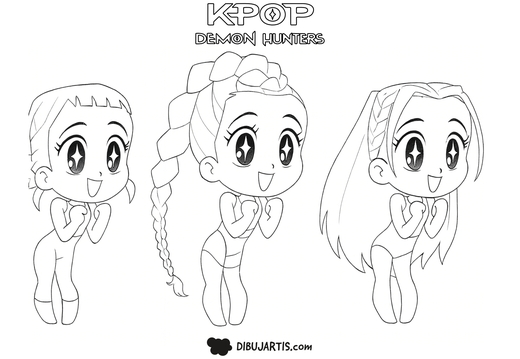 Guerreras KPop Demon Hunters para colorear