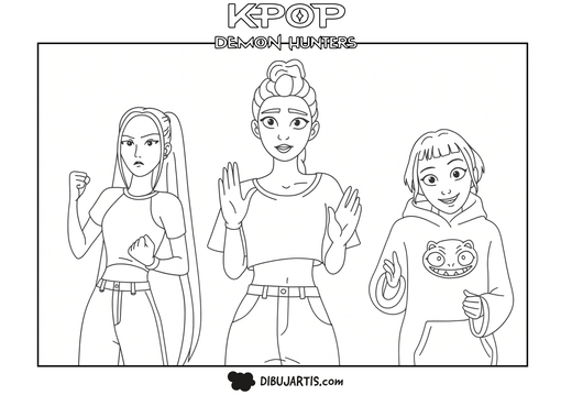 Guerreras KPop Demon Hunters para colorear