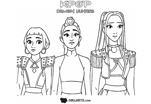 Guerreras KPop Demon Hunters para colorear