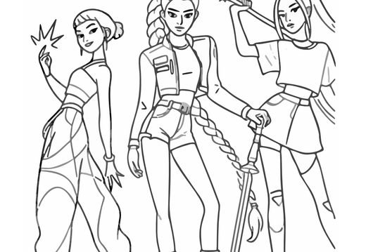 Guerreras KPop Demon Hunters para colorear